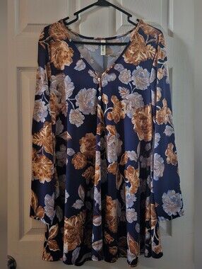 24Seven Comfort Apparel Floral Tunic